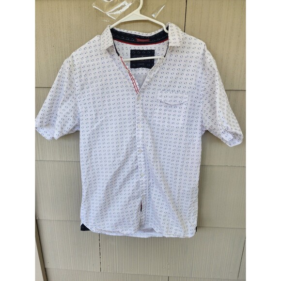 Across The Pond Patterned Chevron Shirt Mens Large  L Slim Signature Line - Picture 1 of 7